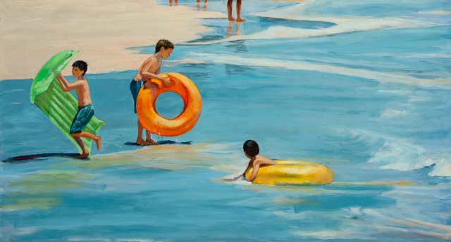 BoyhoodDaysOnTheBeach_40x22_Acrylic_Ingrid-Manzione-