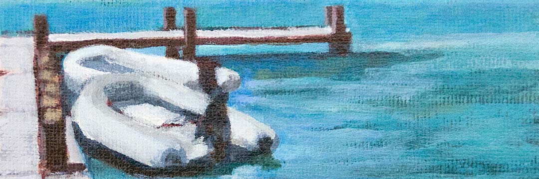Dock Boats, Jost Van Dyke, Caribbean Daze Painting Ingrid Manzione